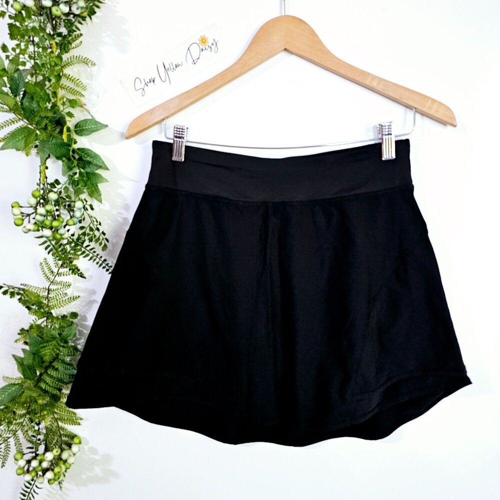 Kyodan Black Active Skort Built-in Shorts Hidden Pocket‎ Athletic Tennis Skirt S